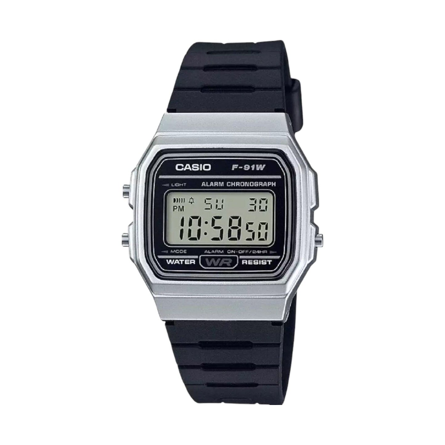 Casio F-91WM-7A Silver & Black Multi-Function Unisex Digital Watch