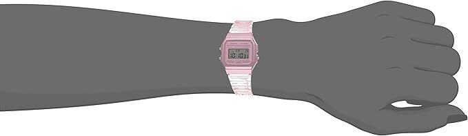 Casio F91WS-4 Digital Chronograph Watch Pink Jelly Resin Band Alarm Date
