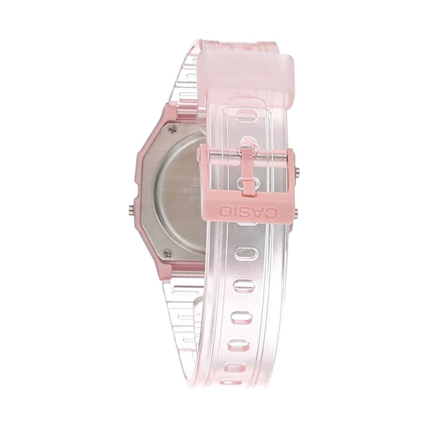 Casio F91WS-4 Digital Chronograph Watch Pink Jelly Resin Band Alarm Date