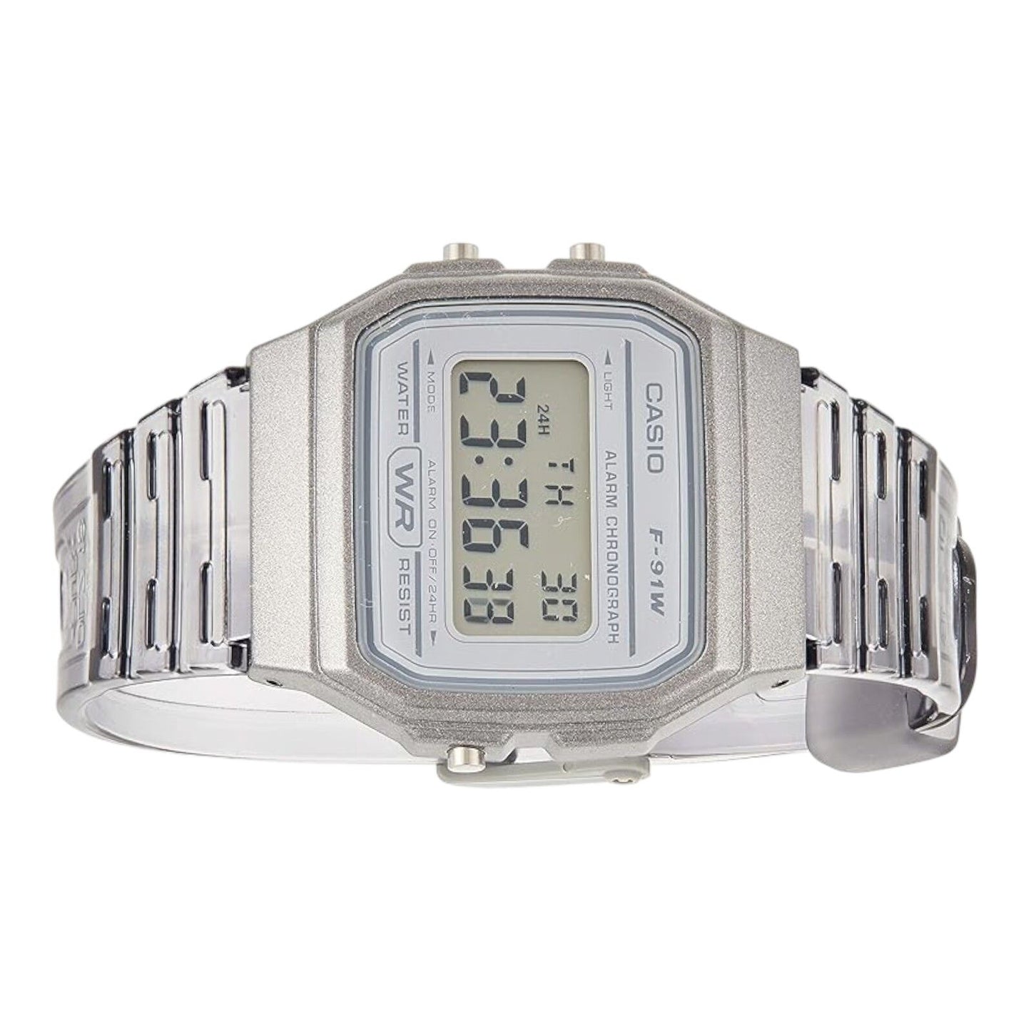 Casio F-91WS-8DF Translucent Grey Digital Watch LED Alarm Stopwatch Unisex