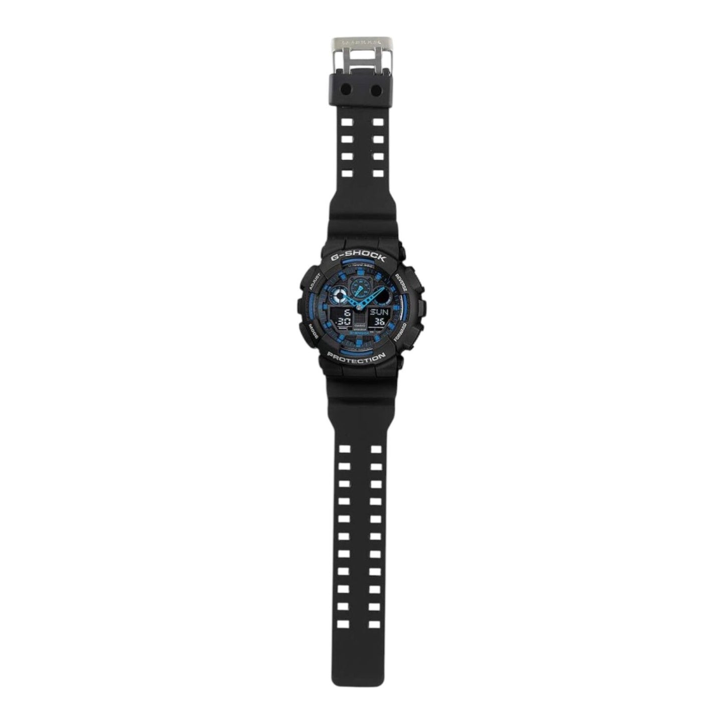Casio G-Shock GA-100-1A2 Men’s Watch Black Blue Analog Digital 200M WR Quartz