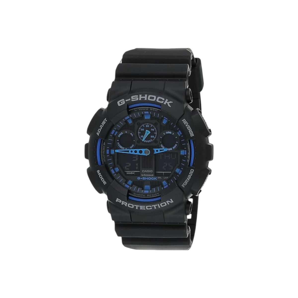 G-SHOCK Men's GA100-1A2 Analog-Digital Watch, Black/Blue