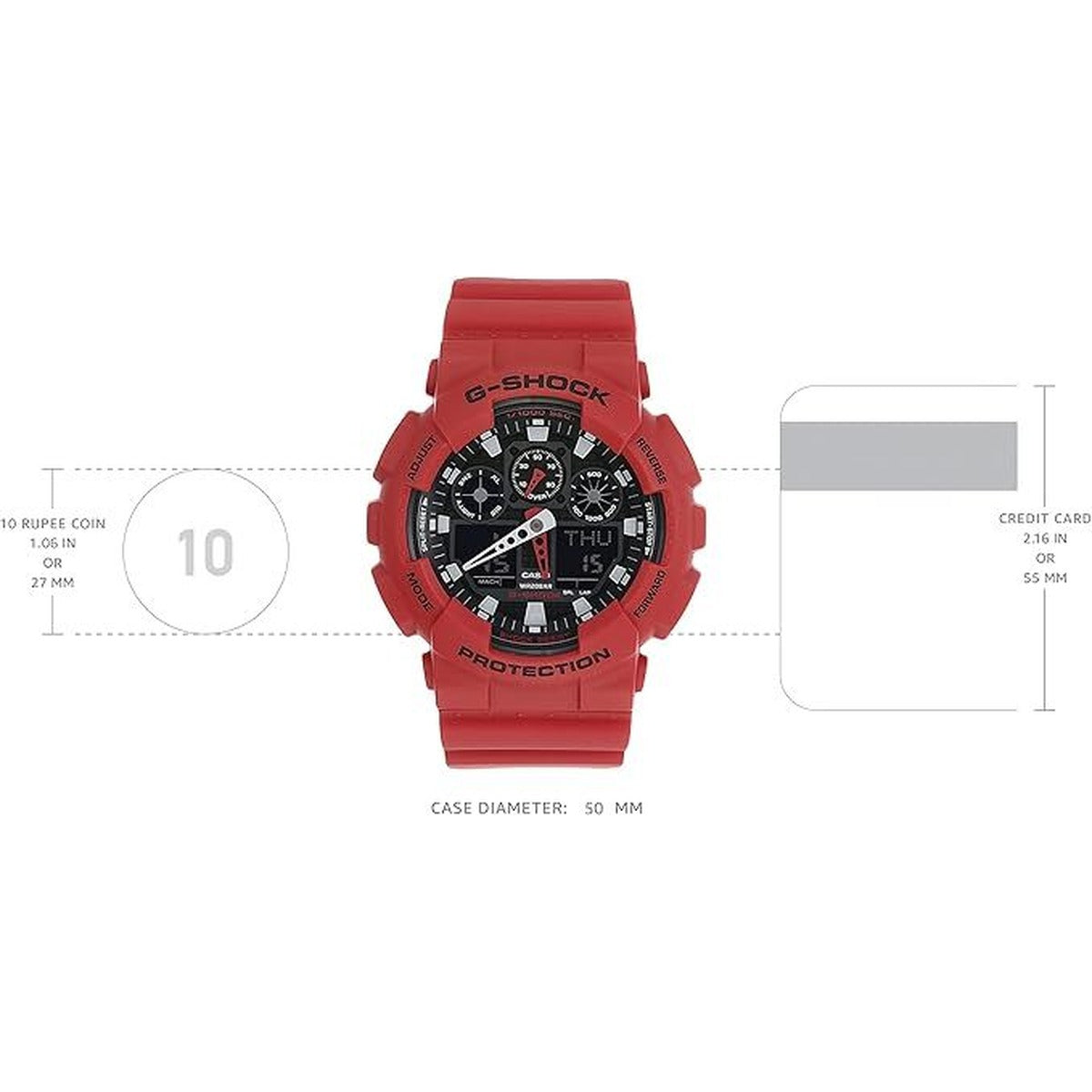 Casio G-Shock GA-100B-4ADR Mens Red Analogue Digital Sport Watch...