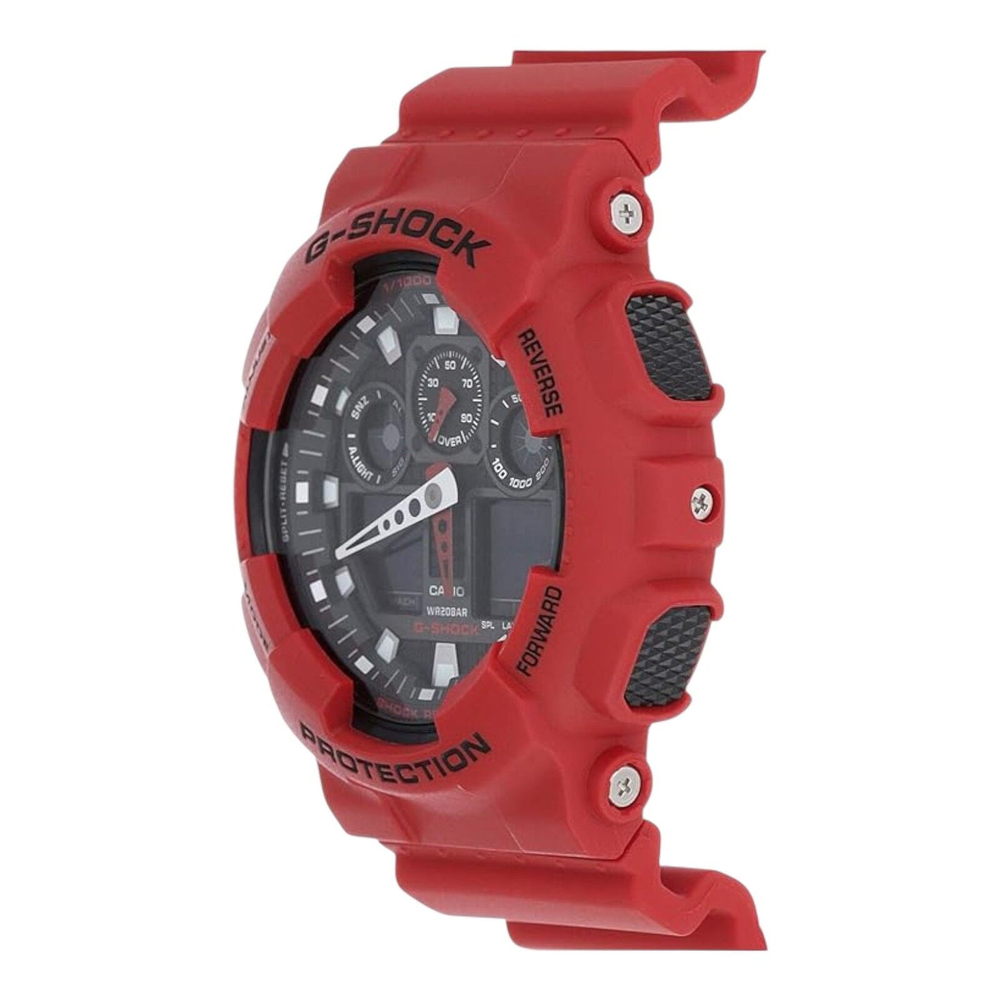 Casio G-Shock GA-100B-4ADR Mens Red Analogue Digital Sport Watch 200M Resin Band