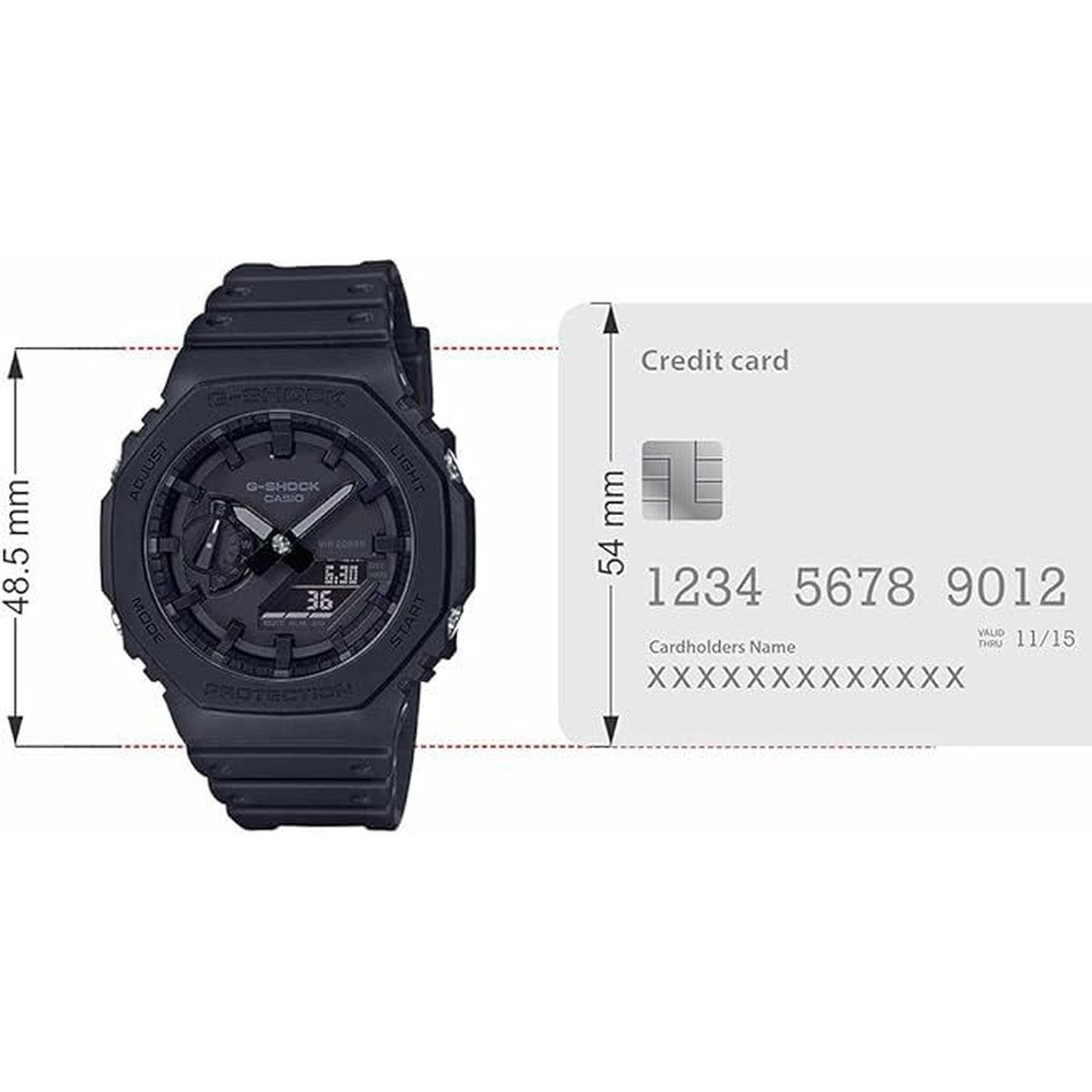 Casio G-Shock GA-2100-1A1DR Mens Slim Black Analogue Digital Watch...