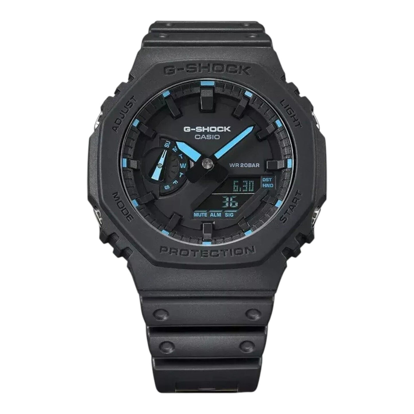 Casio G-Shock GA-2100-1A2DR Mens Black Blue Neon Analogue Digital...