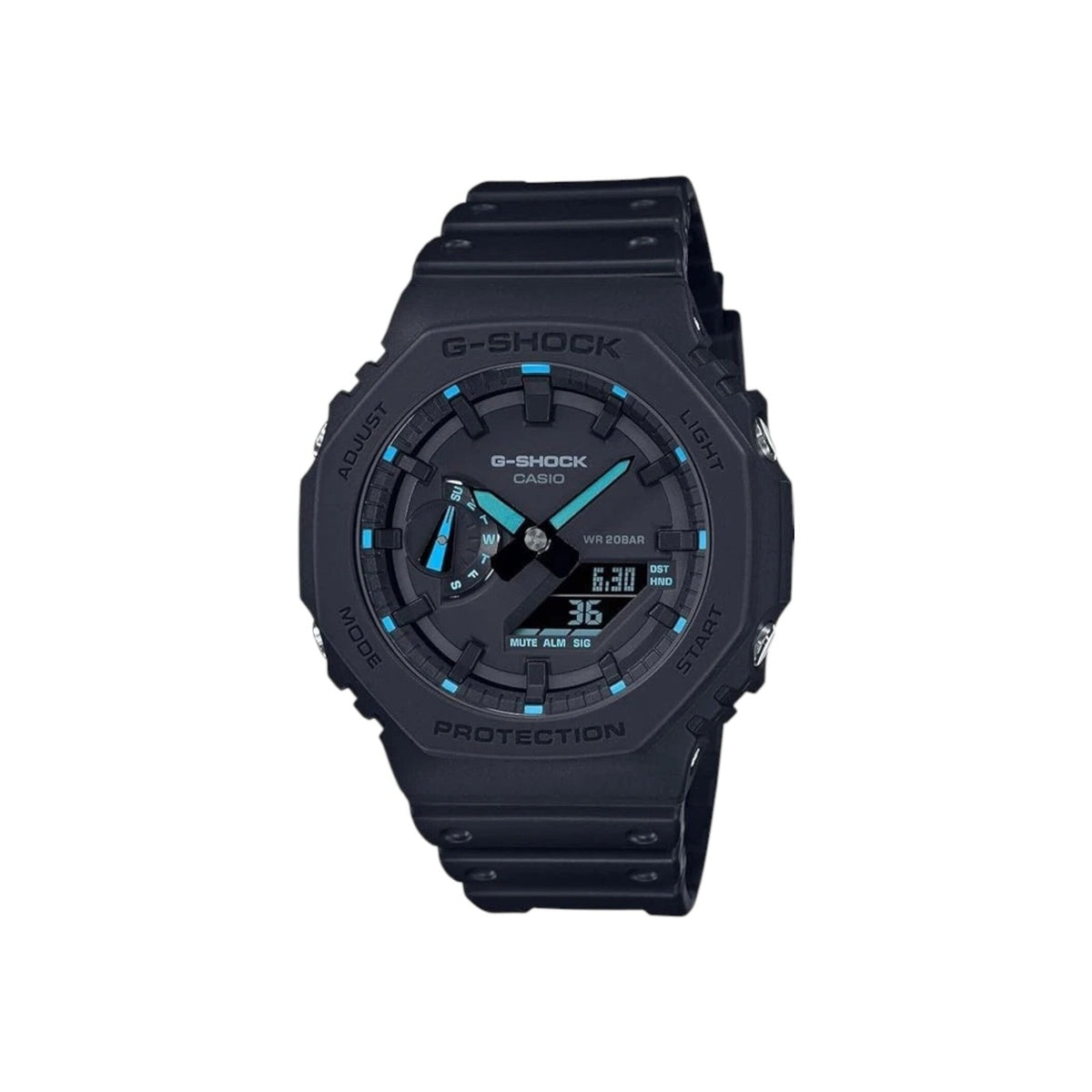 Casio G-Shock GA-2100-1A2DR Mens Black Blue Neon Analogue Digital...