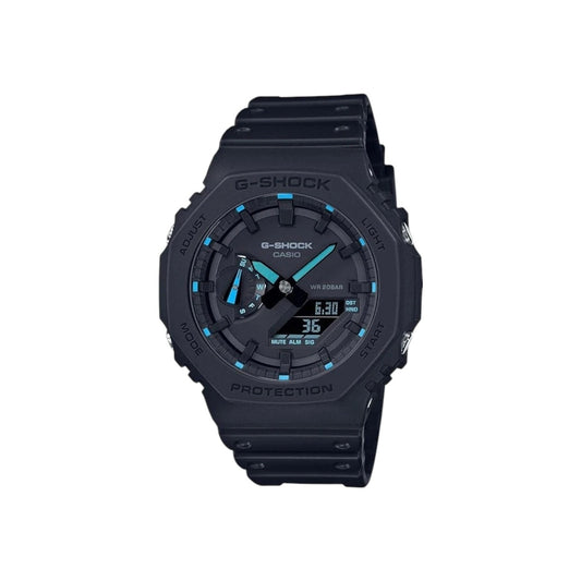 Casio G-Shock GA-2100-1A2DR Mens Black Blue Neon Analogue Digital...