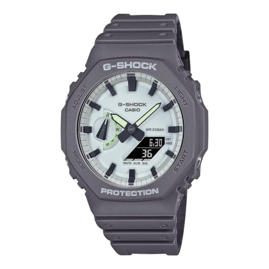 Casio G-Shock GA-2100HD-8 Mens Grey White Analogue Digital Watch Glow Dial 200M