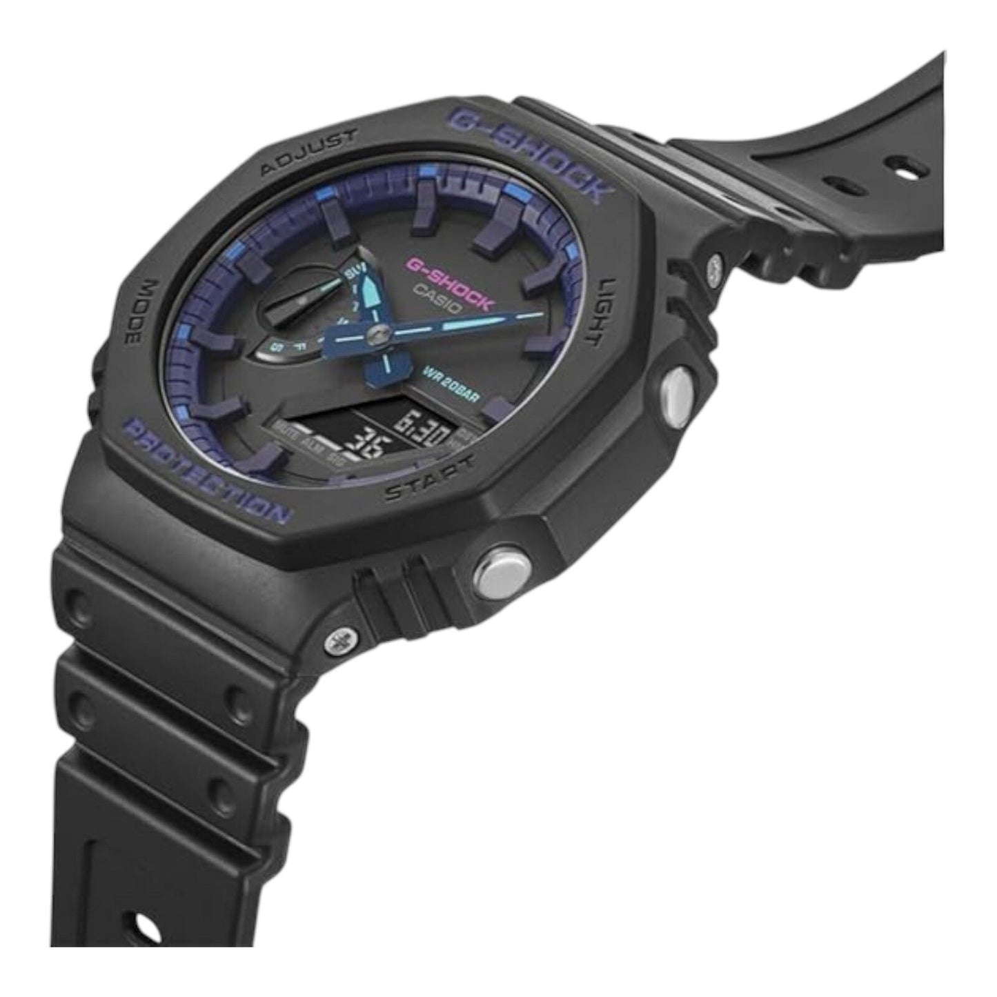 Casio G-Shock GA-2100VB-1ADR Mens Black Blue Analogue Digital...