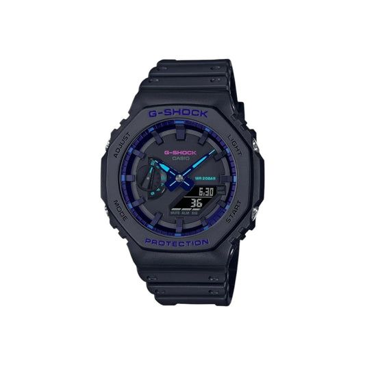 Casio G-Shock GA-2100VB-1ADR Mens Black Blue Analogue Digital...