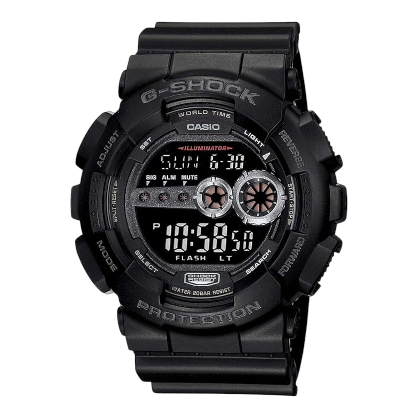 Casio G Shock GD-100-1B Mens Watch Black LED XL Case Shock 200M...
