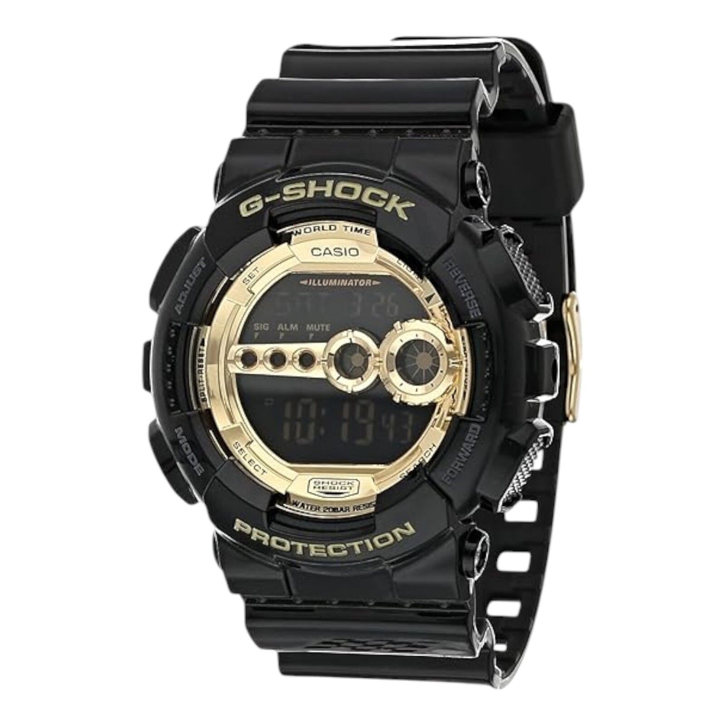 Casio G-Shock GD-100GB-1DR Mens Black Gold XL Digital Watch Shock...