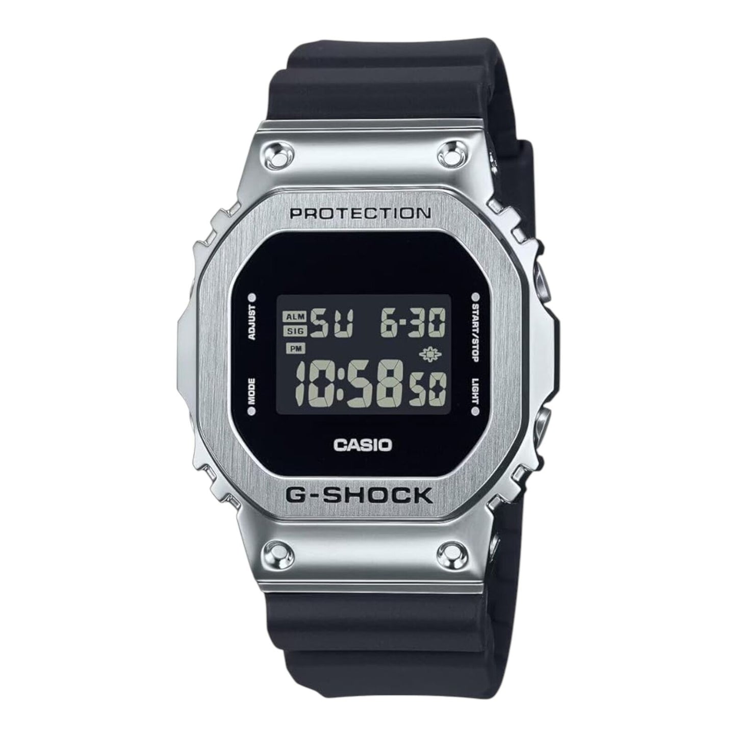 Casio G-Shock GM-5600U-1DR Mens Digital 200m Watch Black Resin Strap Steel Bezel