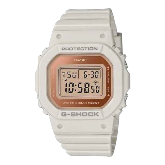 Casio G-Shock GMD-S5600-8DR Womens Beige Digital Watch Metallic Grey Dial Resin