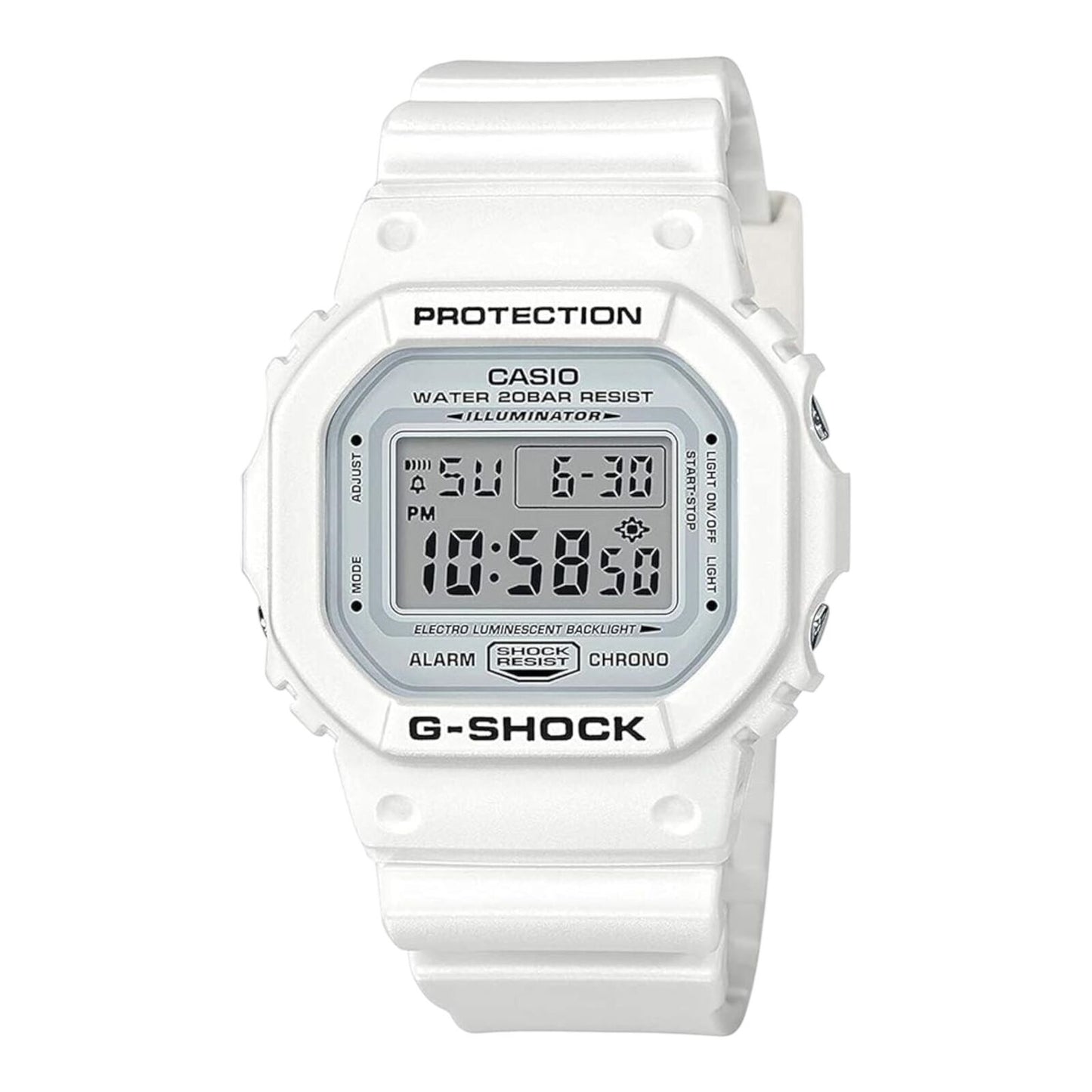 Casio G-Shock GMDS5600BA-7D Womens White Watch LED Shock 200M Slim Mid Size