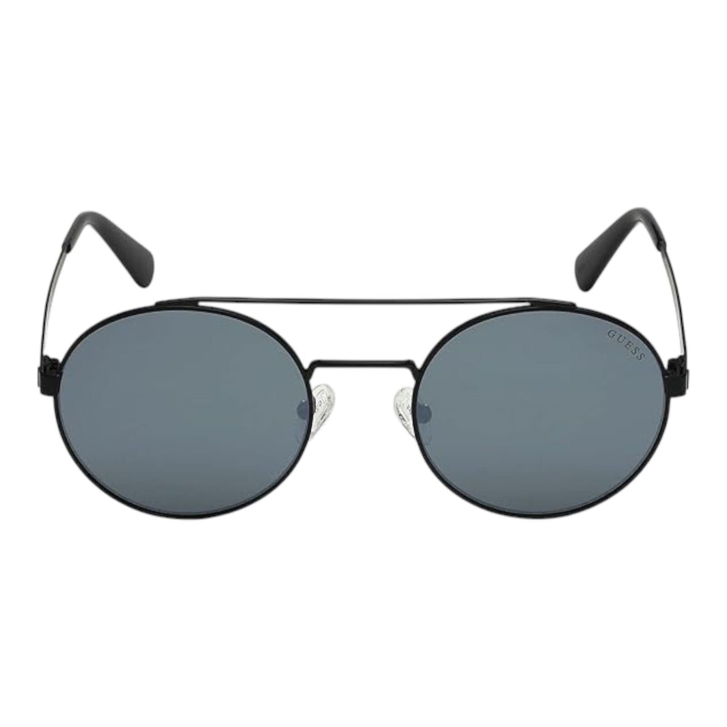 Guess GU6940 02Q Unisex Matte Black Green Mirror Round Sunglasses