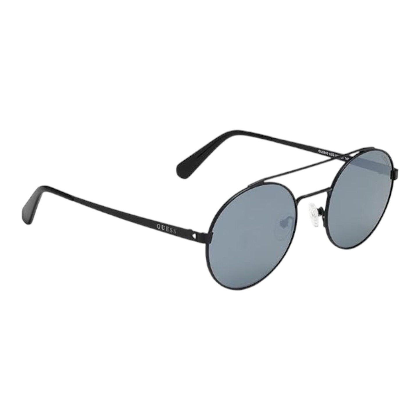 Guess GU6940 02Q Unisex Matte Black Green Mirror Round Sunglasses
