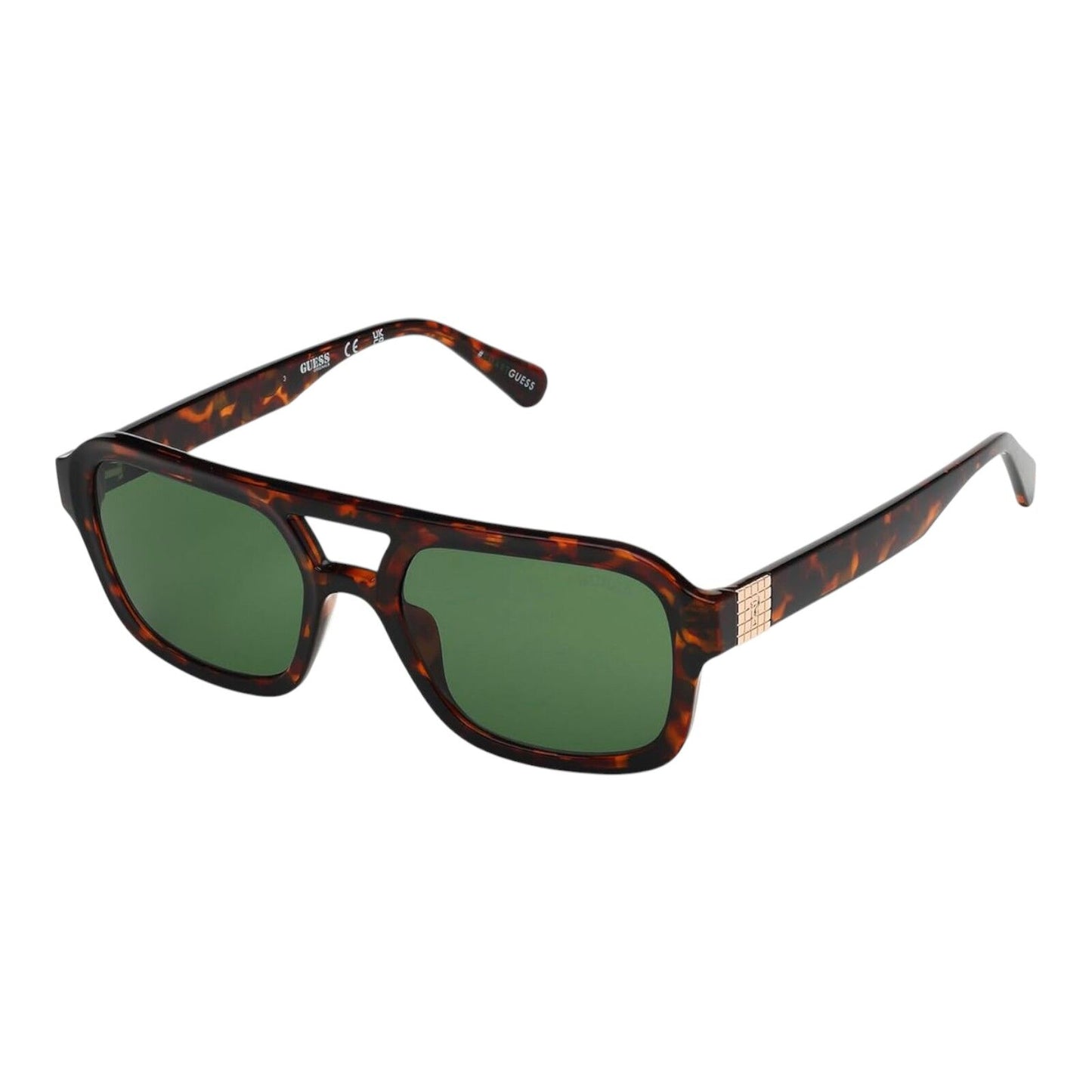 Guess GU8259 53N Unisex Blonde Havana Frame Green Lens Rectangle...