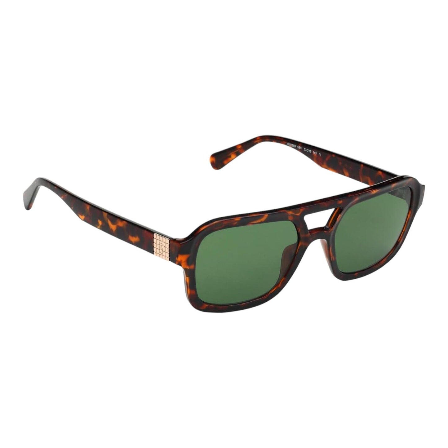 Guess GU8259 53N Unisex Blonde Havana Frame Green Lens Rectangle...