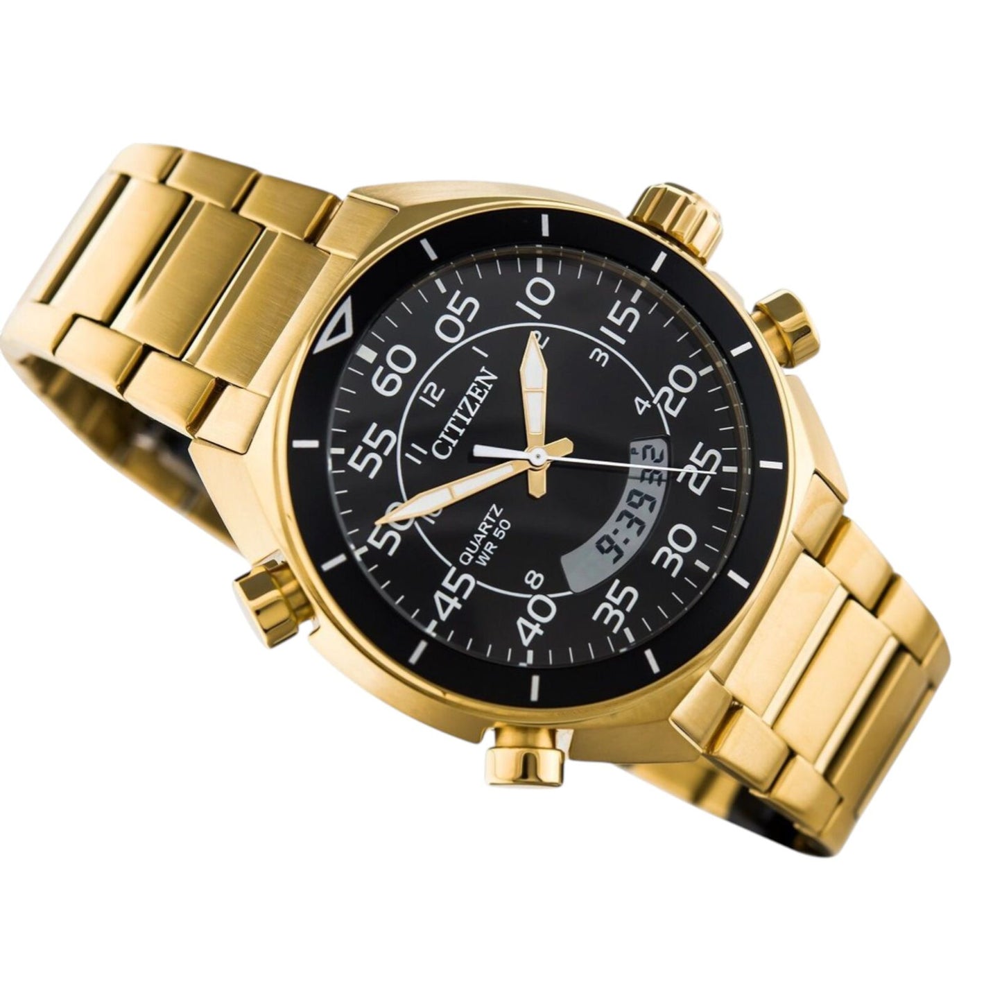 Citizen JM5472-52E Mens Watch Eco-Drive Chronograph Black Dial...