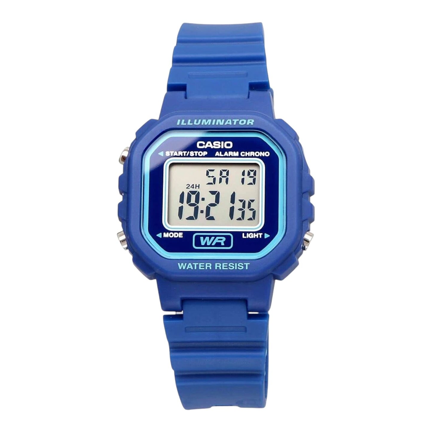 Casio LA-20WH-2A Womens Digital Watch Blue Resin Band LED Light Stopwatch