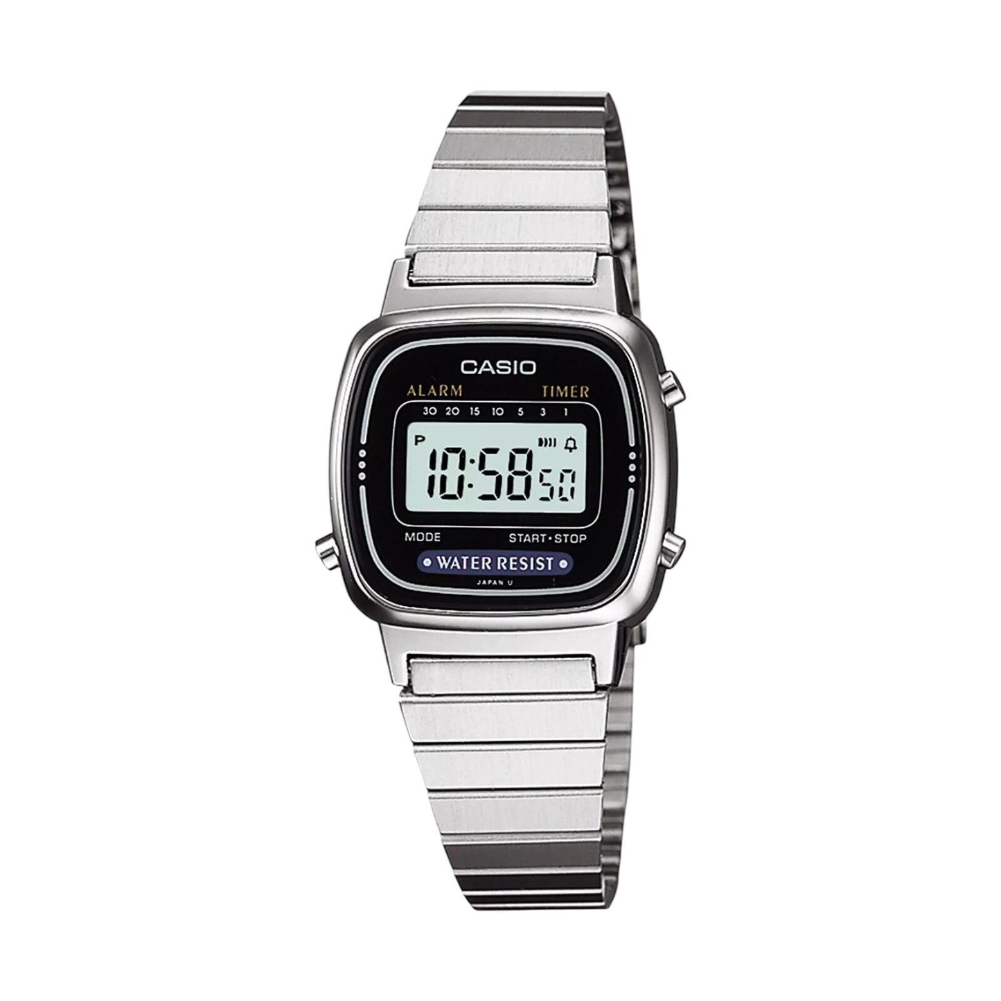 Casio LA670WA-1 LA670WA LA670 Silver Women's Ladies Digital Retro Vintage Watch
