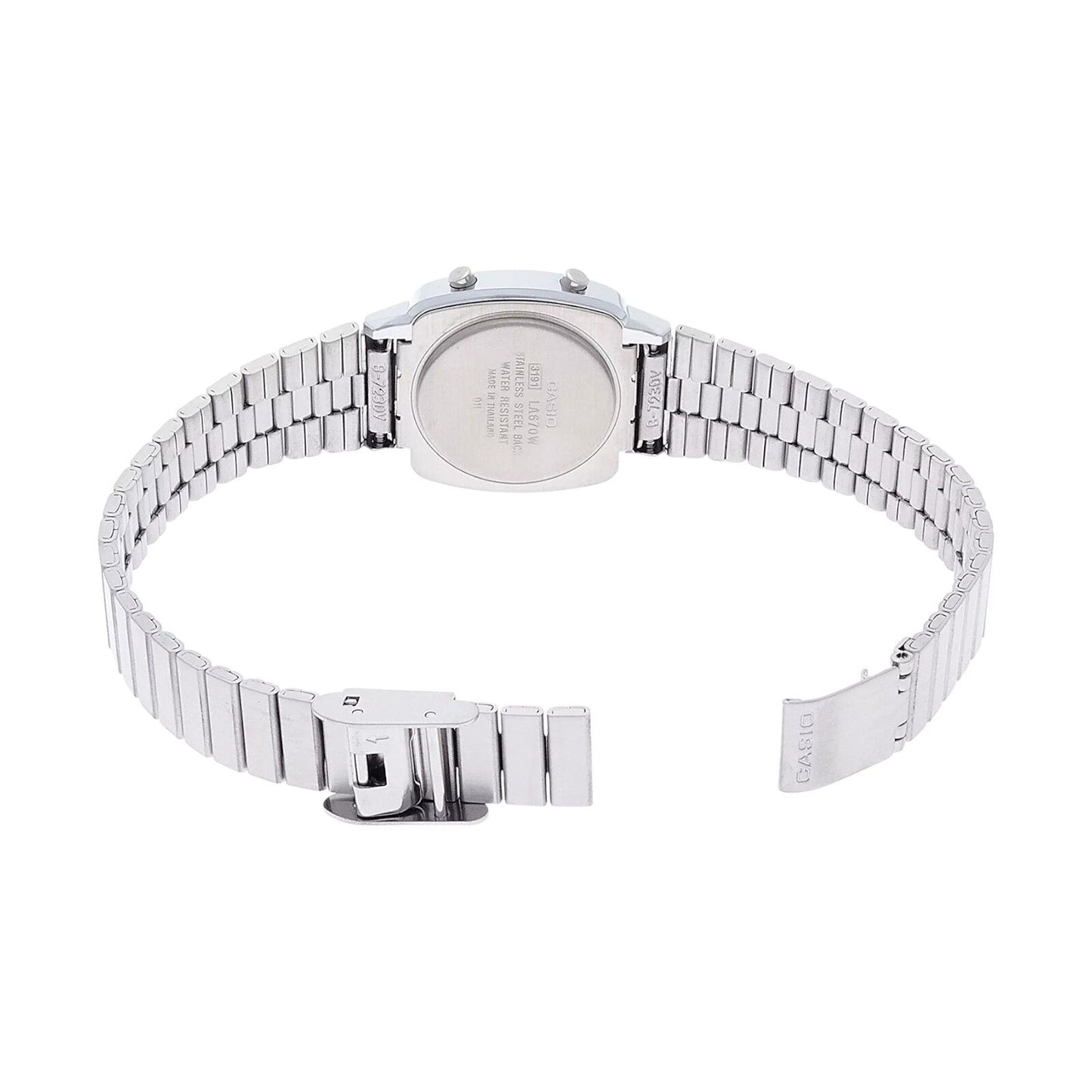 Casio LA670WA-1 LA670WA LA670 Silver Women's Ladies Digital Retro Vintage Watch