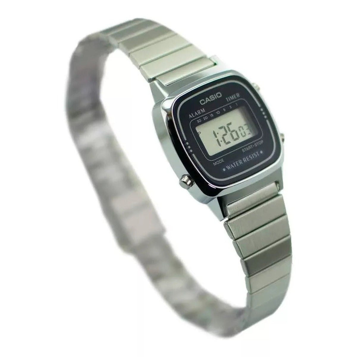 Casio LA670WA-1 LA670WA LA670 Silver Women's Ladies Digital Retro...
