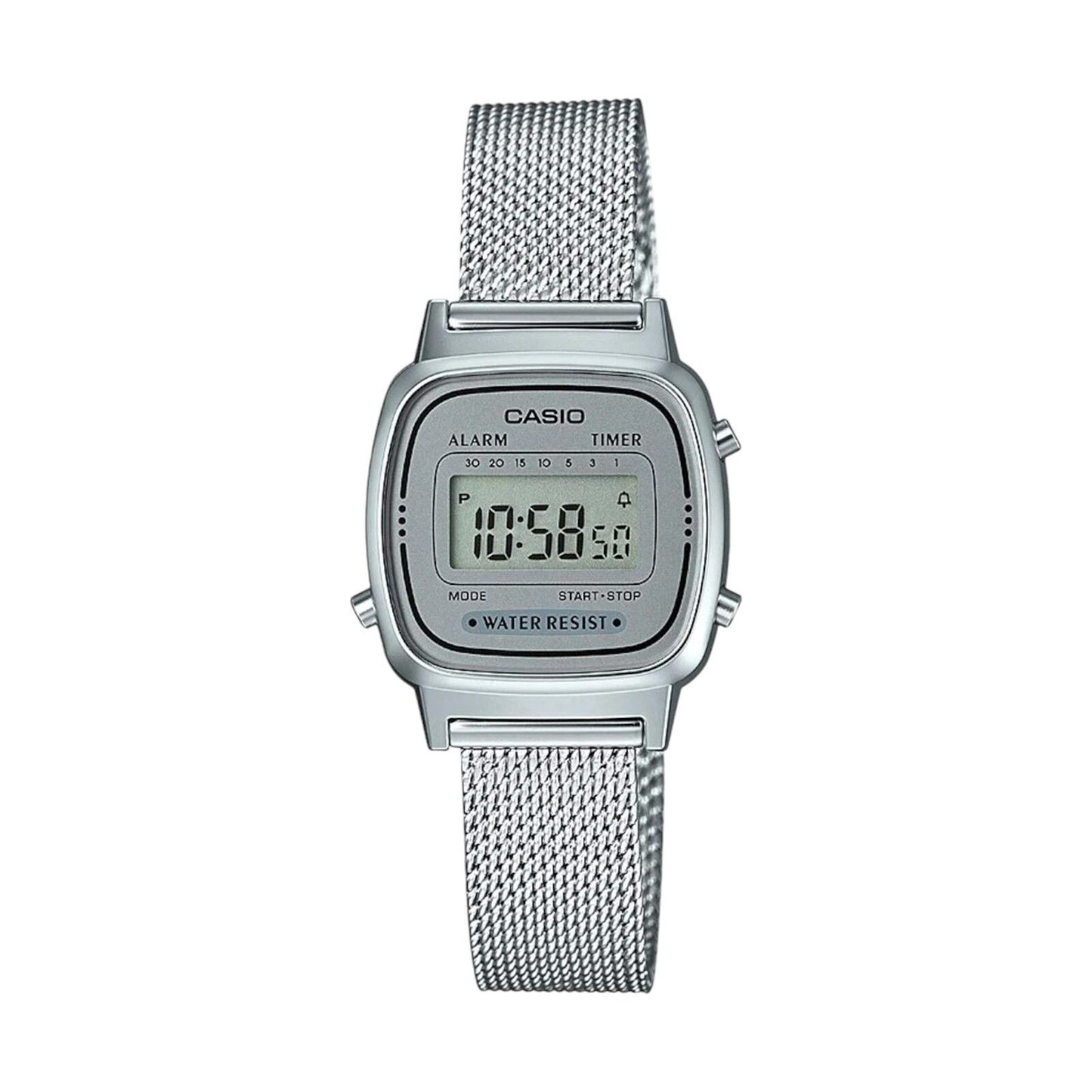 Womens Watch CASIO LA670WEM-7D Stainless Steel Mesh Gray