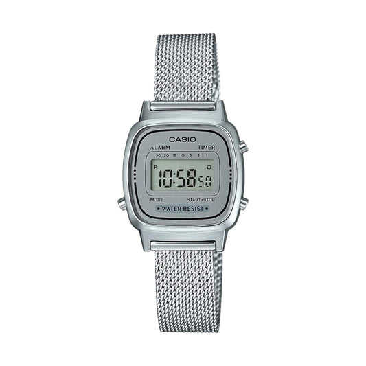 Womens Watch CASIO LA670WEM-7D Stainless Steel Mesh Gray