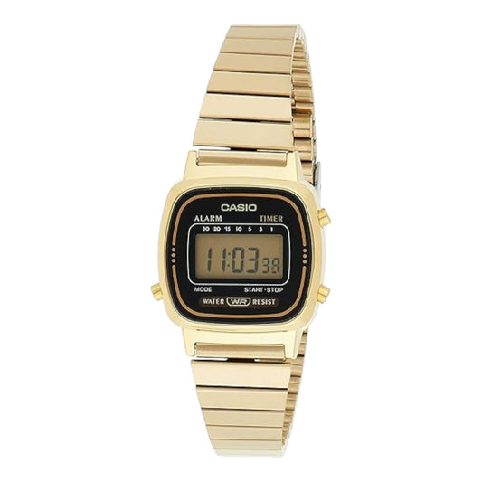 Casio LA670WGA-1DF Womens Retro Gold Digital Watch Alarm Stopwatch Stainless