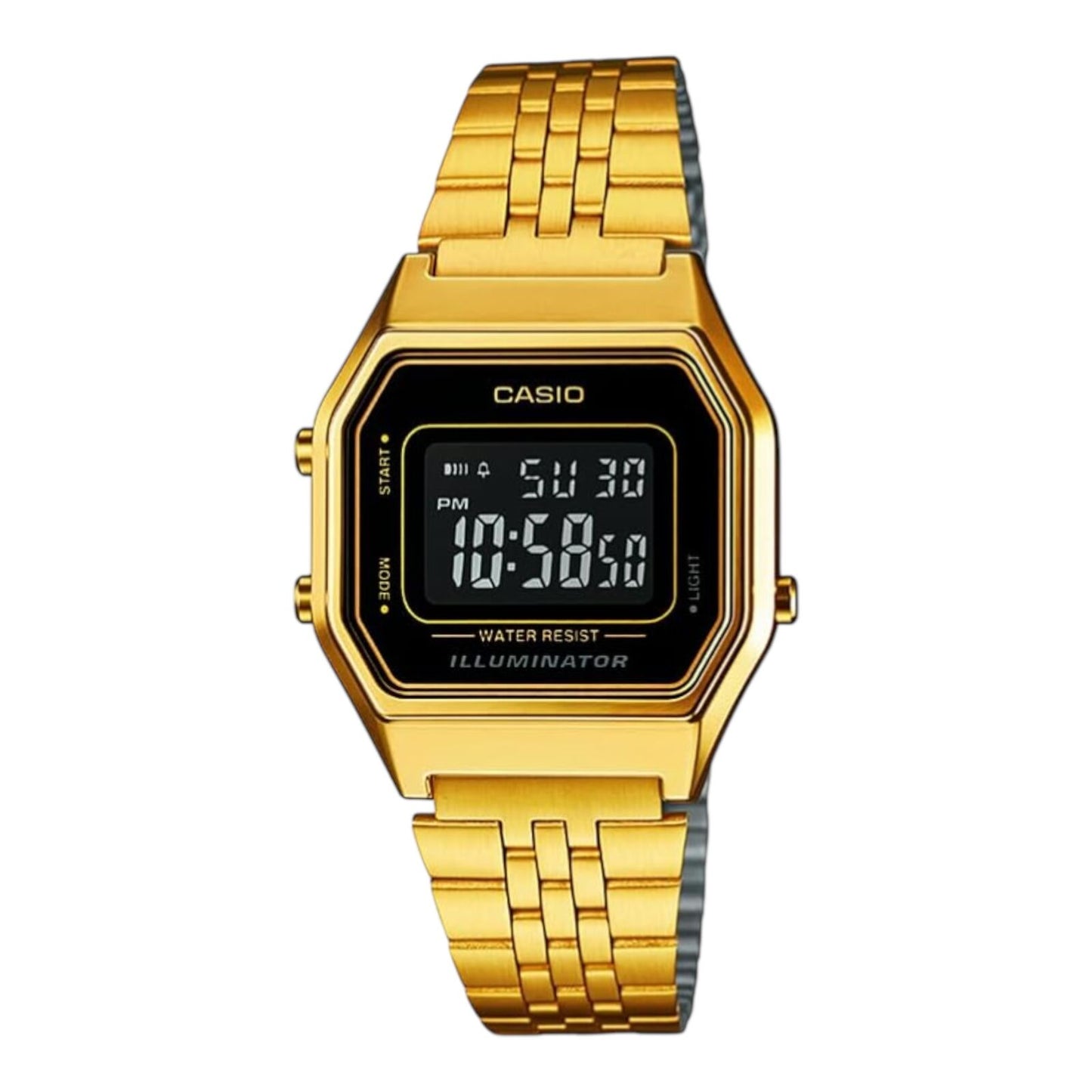 Casio LA680WGA-1B Womens Digital Watch Gold Stainless Steel Retro...