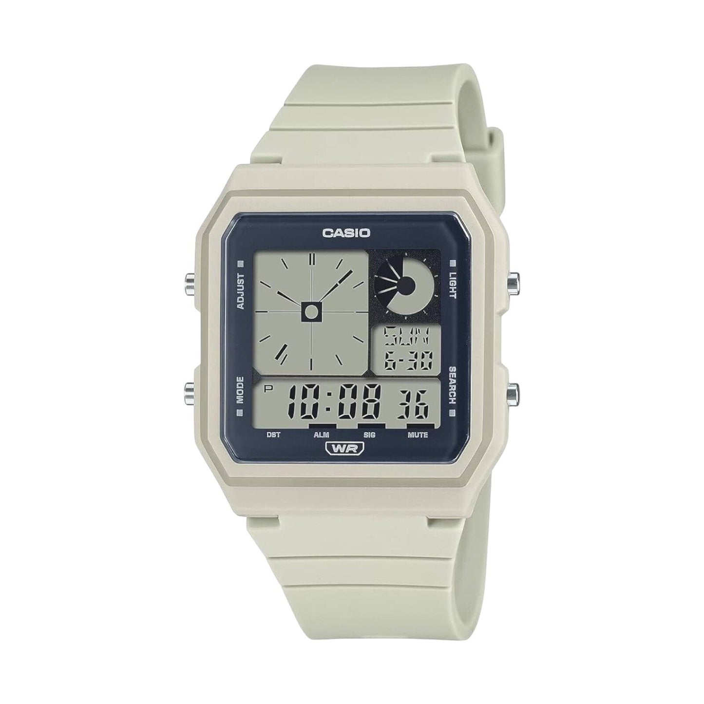 Casio Pop Light Grey Bio-Resin Band Unisex 50m Twin Graph Digital Watch LF-20W-8
