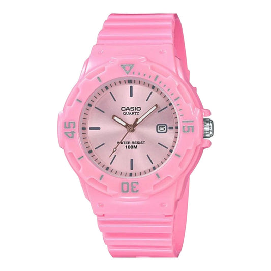 Casio LRW-200H-4E4V Womens Pink Resin Analog Watch Rotating Bezel Date 100m
