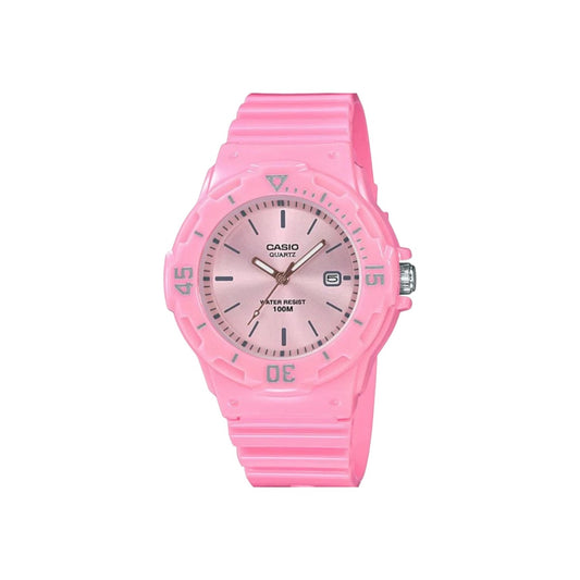 Casio LRW-200H-4E4V Womens Pink Resin Analog Watch Rotating Bezel...