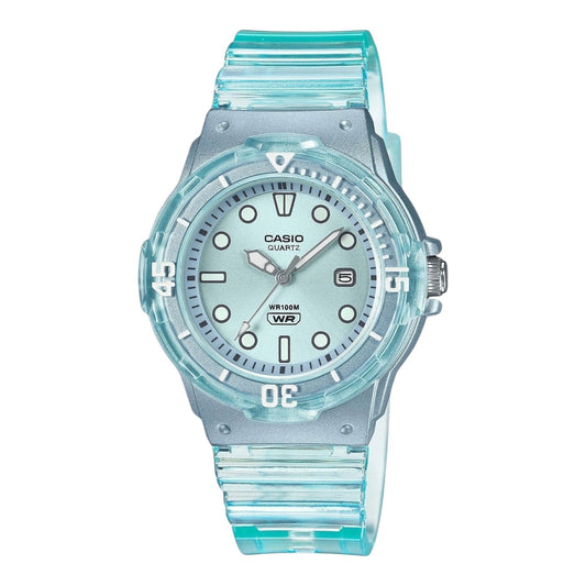 Casio LRW-200HS-2EV Womens Analog Watch Translucent Blue Band Blue Dial 100M
