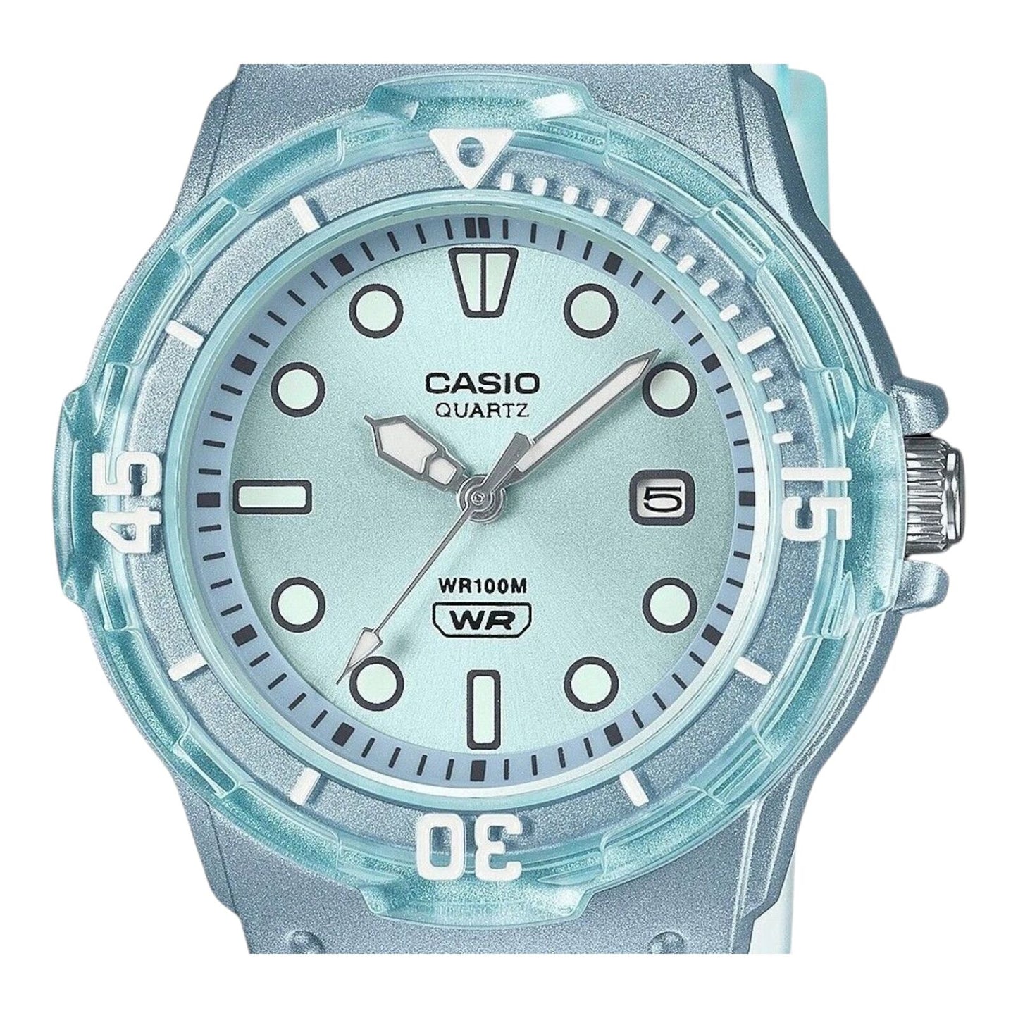 Casio LRW-200HS-2EV Womens Analog Watch Translucent Blue Band Blue Dial 100M