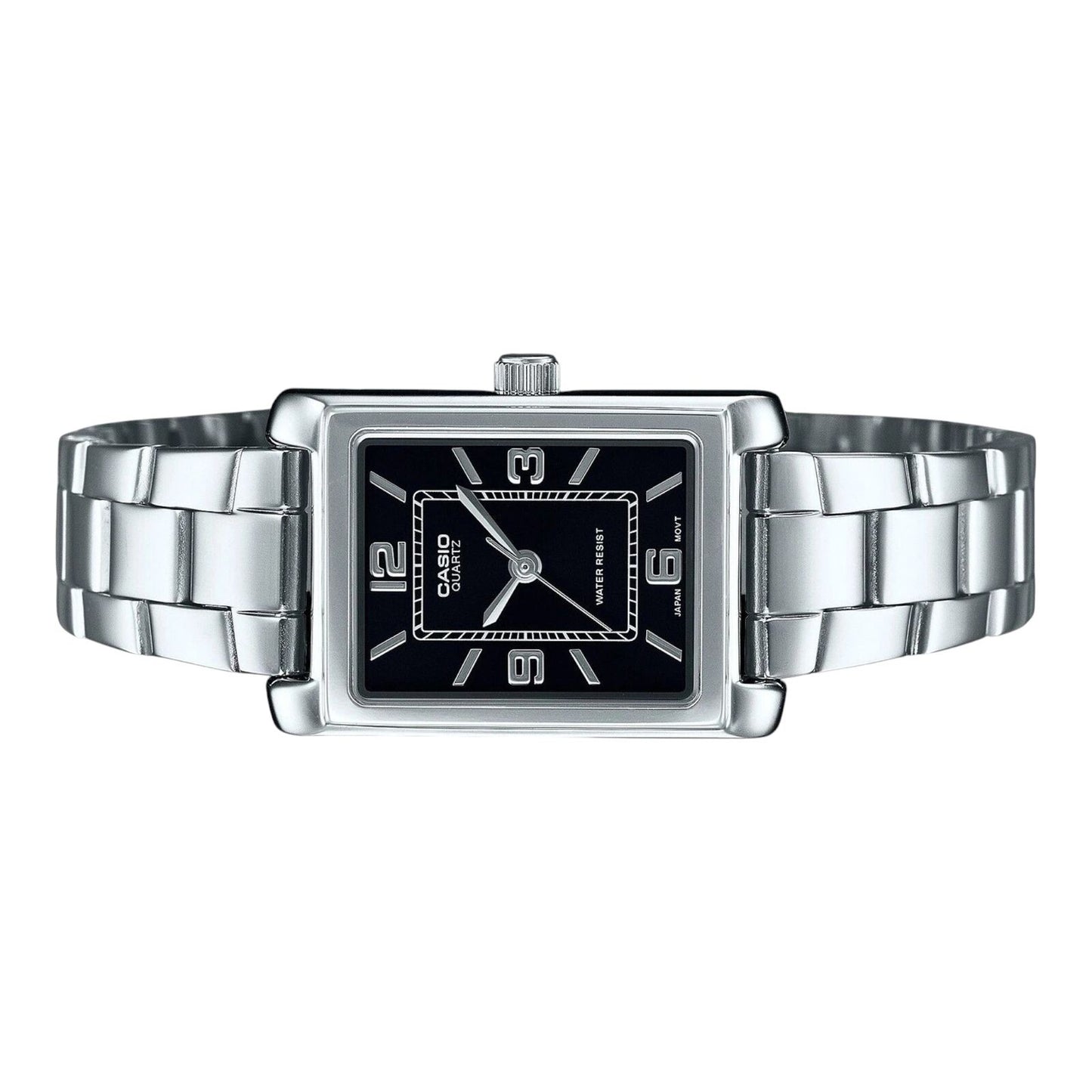 Casio LTP-1234DD-1A Womens Analog Watch Stainless Steel Band Tonneau Case