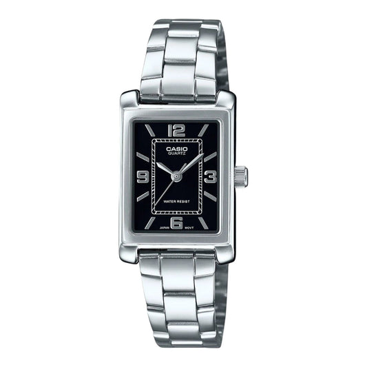Casio LTP-1234DD-1A Womens Analog Watch Stainless Steel Band Tonneau Case
