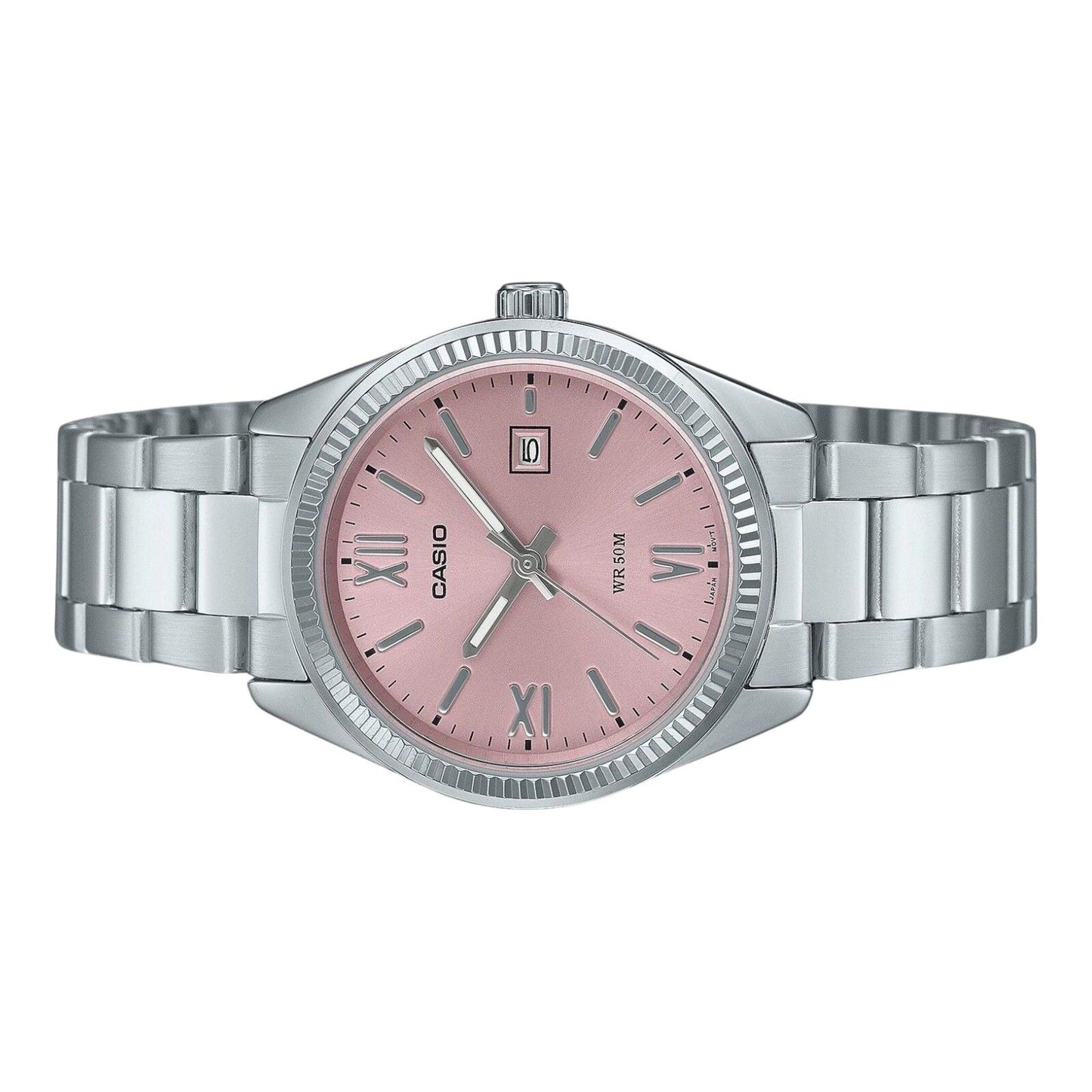 Casio LTP-1302DD-4A1V Pink Dial Silver Stainless Steel Women’s Analog Watch
