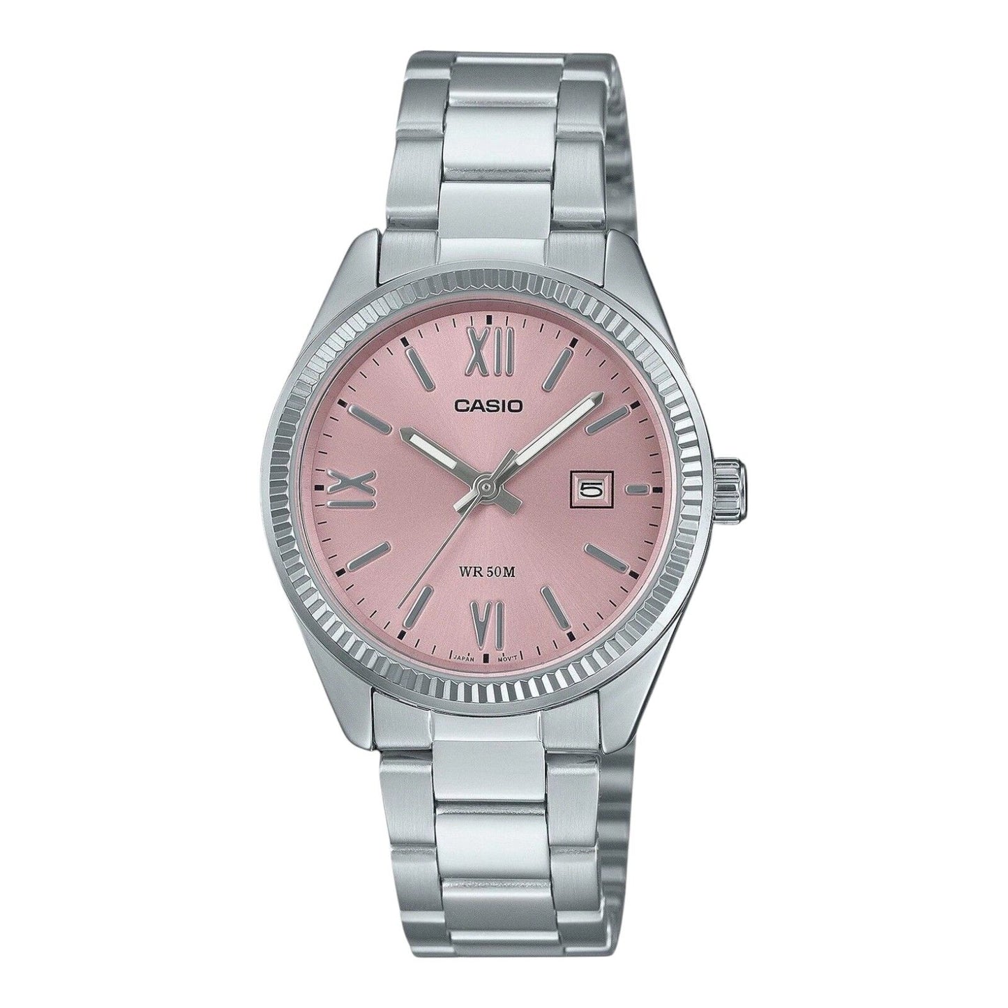 Casio LTP-1302DD-4A1V Pink Dial Silver Stainless Steel Women’s Analog Watch