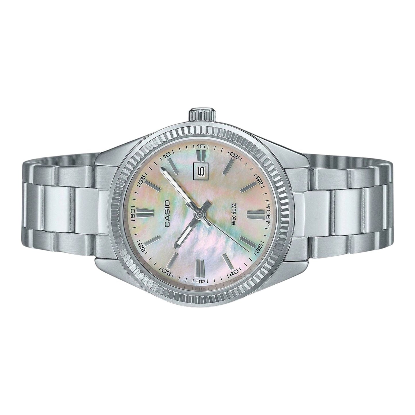 Casio LTP-1302DS-4AV Womens Watch MOP Dial Steel Band Date Quartz...