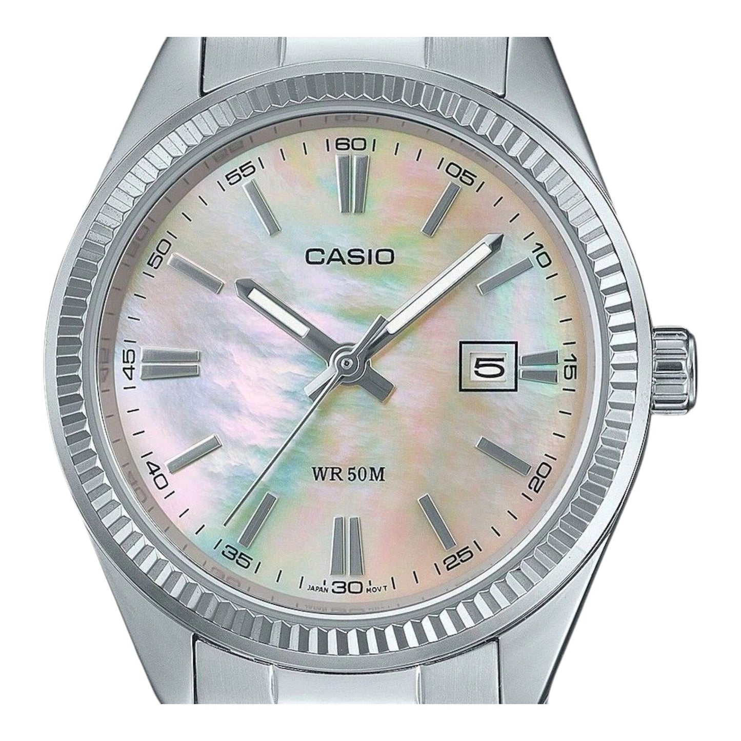 Casio LTP-1302DS-4AV Womens Watch MOP Dial Steel Band Date Quartz...
