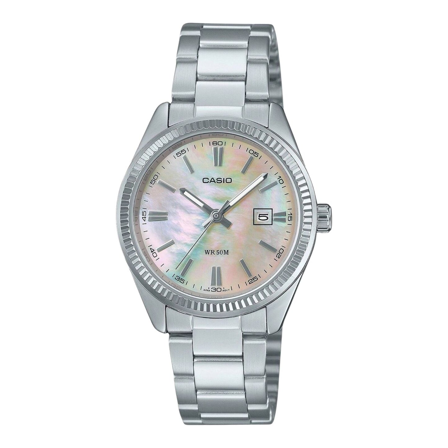 Casio LTP-1302DS-4AV Womens Watch MOP Dial Steel Band Date Quartz...