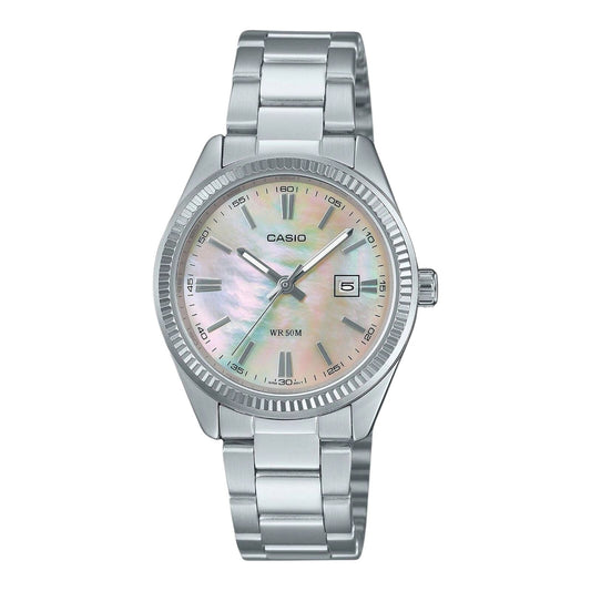 Casio LTP-1302DS-4AV Womens Watch MOP Dial Steel Band Date Quartz...