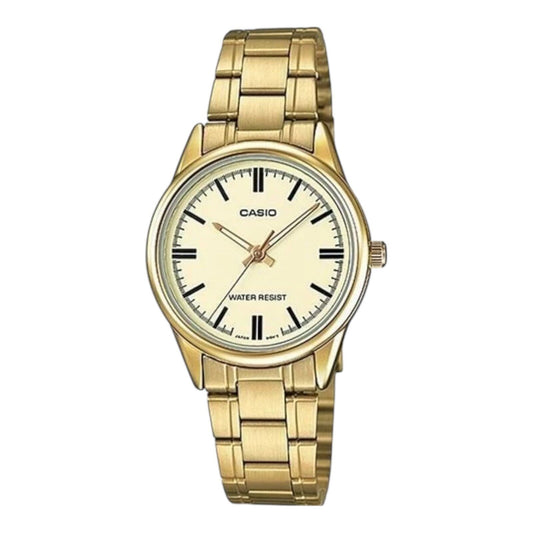 Casio LTP-V005G-9A Ladies Gold Stainless Analog Watch Date Display Quartz 30M