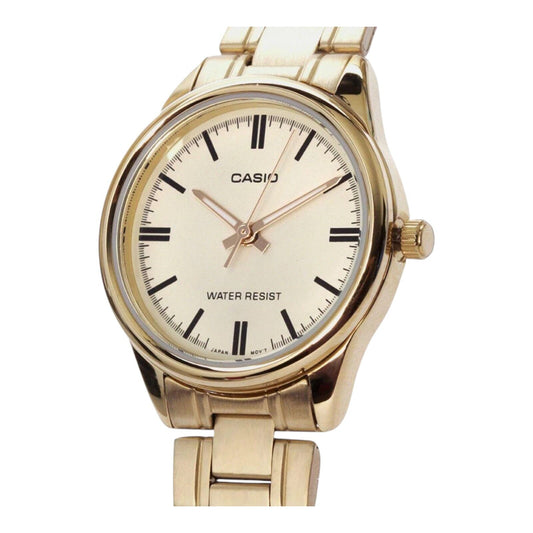 Casio LTP-V005G-9A Ladies Gold Stainless Analog Watch Date Display Quartz 30M