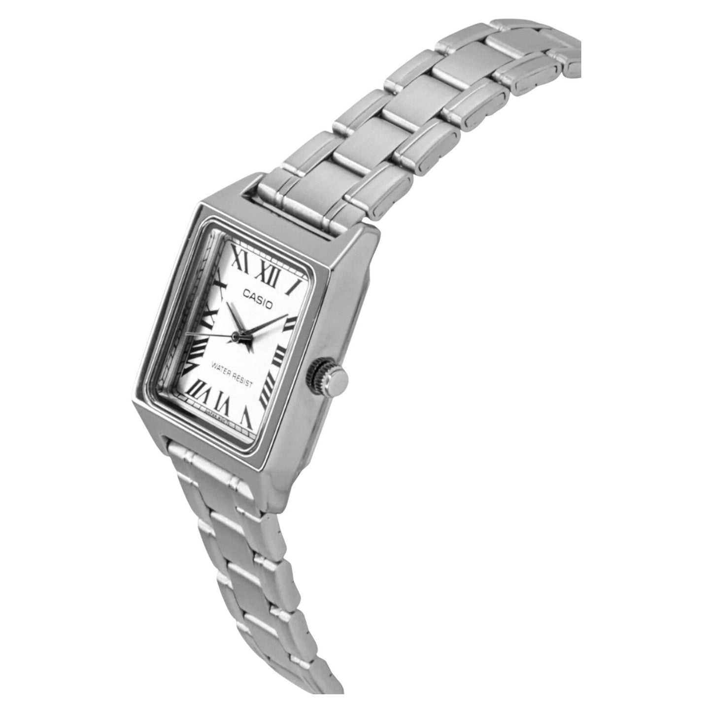 Casio LTP-V007D-7B Womens Analogue Watch White Dial Silver Band Classic Square