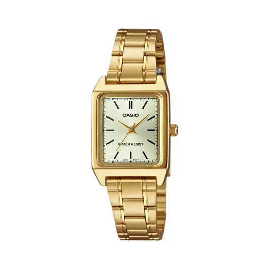 Casio LTP-V007G-9E Gold Vintage Rectangle Quartz Analog Women’s Dress Watch
